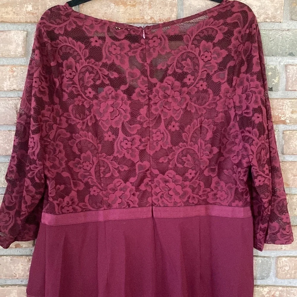 Miusol Retro V Neck Floral Lace Ruffle Style Cocktail Party Dress 2XL NWT